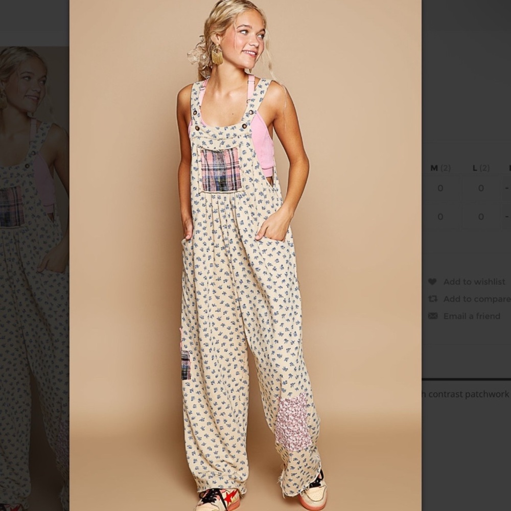 POL Cream, Blue, Pink Jumpsuit
Gr8 condition
height-adjustable 
nonsmoking home - Picture 3 of 7